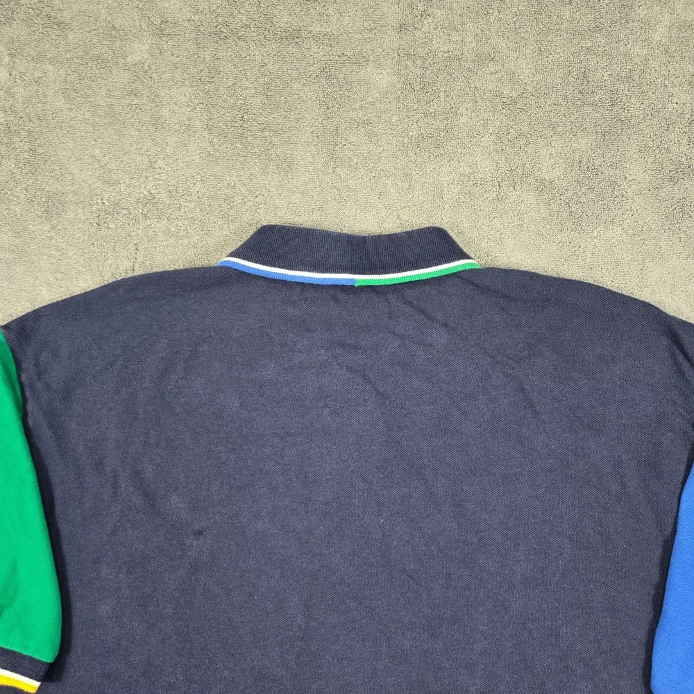 Polo Ralph Lauren 2XB Shirt Mens Big‎ Tall Colorblock Navy Blue Mesh Polo Top